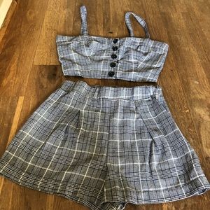 Two piece co-odd plaid set!
